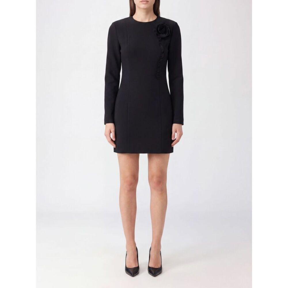 Rotate Women Rotate Flower-Applique Long-Sleeved Criªpe Mini Sheath Dress